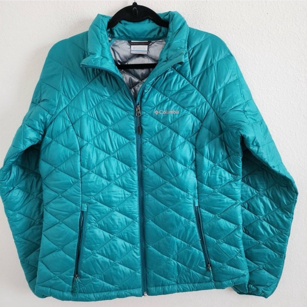 Columbia Women's Teal-Blue Quilted Jacket - Large